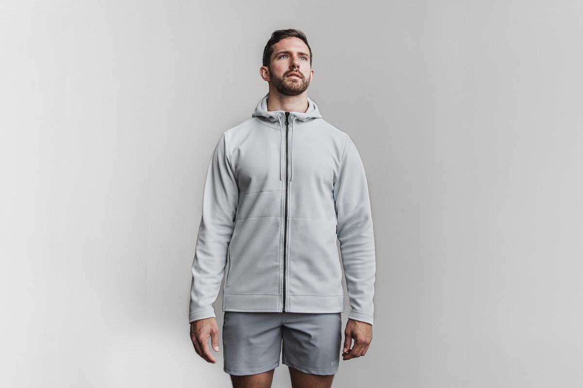 Nobull Arctic Zip-up Men's Jackets Grey | Australia (KI8704)